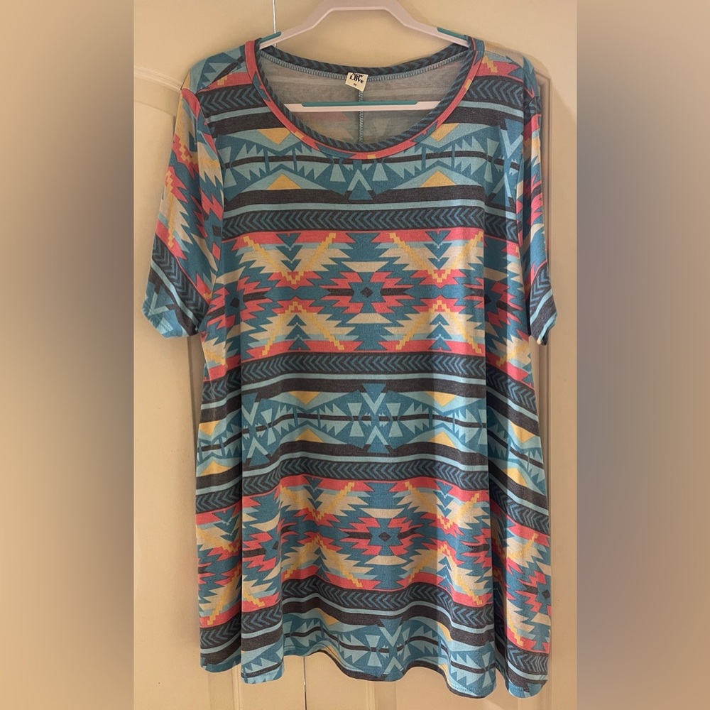 Sew In Love Aztec Tunic Top 3X